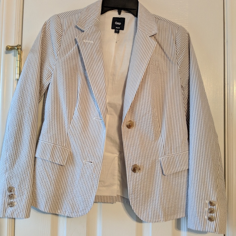 Gap Womens Seersucker Blazer